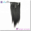 Factory Direct 120 160 220 260 grams/set Double Drawn Thick Ends Triple Weft With Lace Attached Clip in Hair Extension